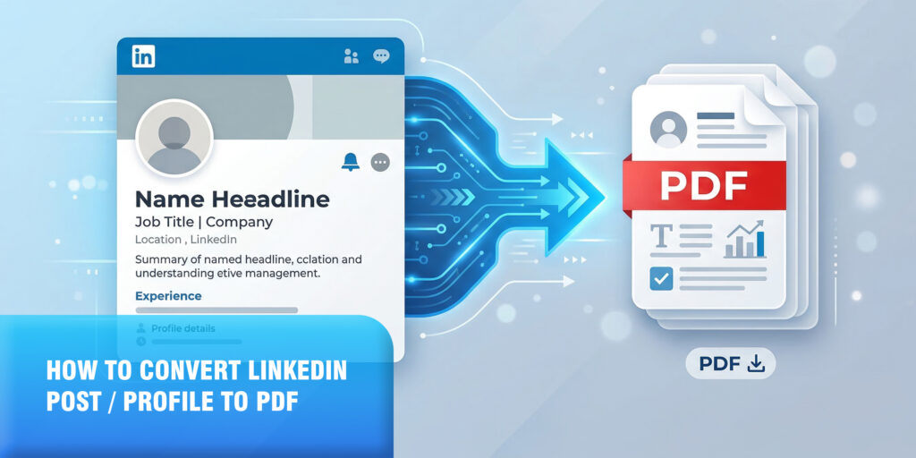 Convert LinkedIn profile or post to PDF using Webs2PDF tool