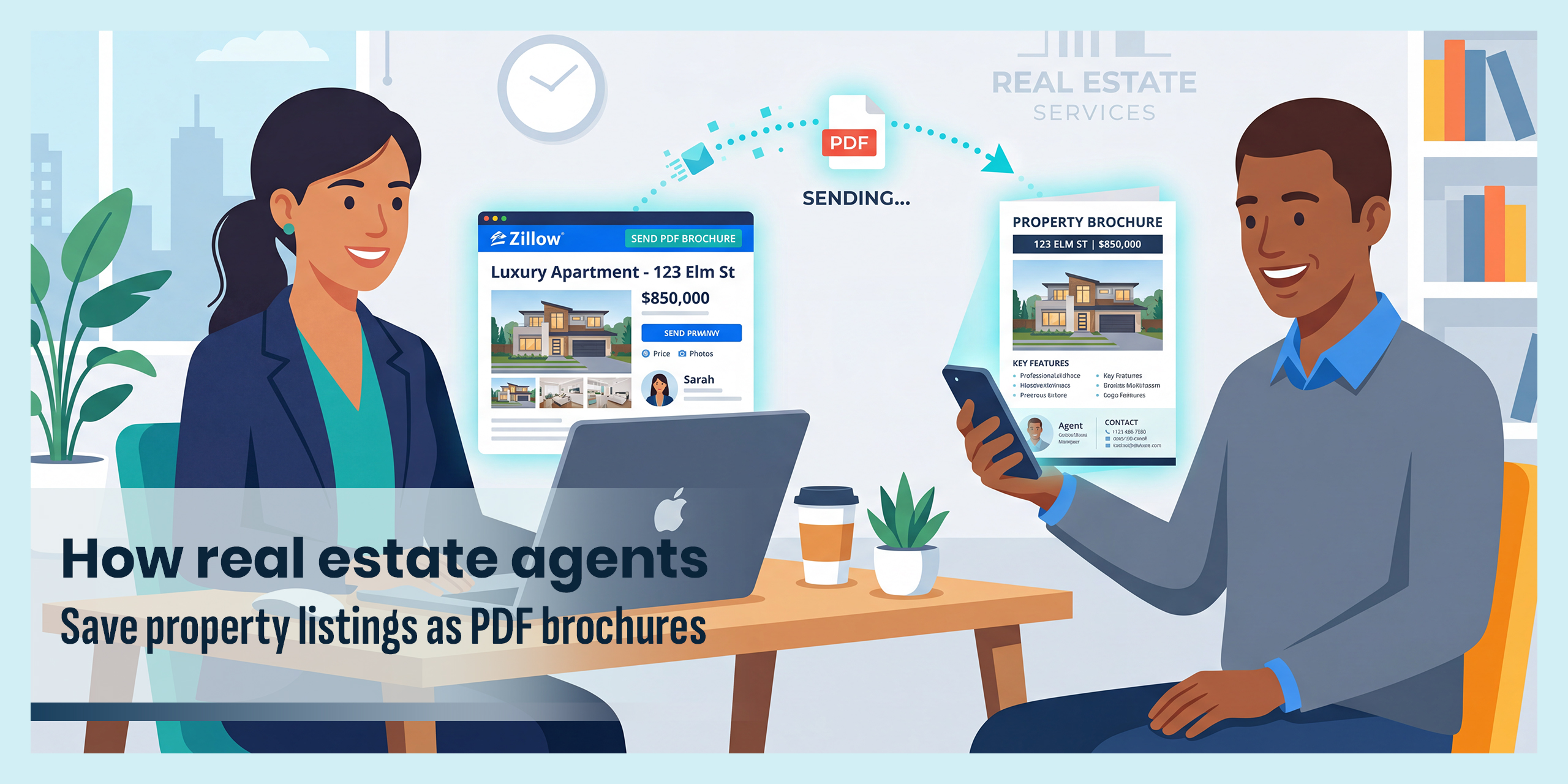 Step-by-step guide to saving property listings as PDF brochures for real estate agents