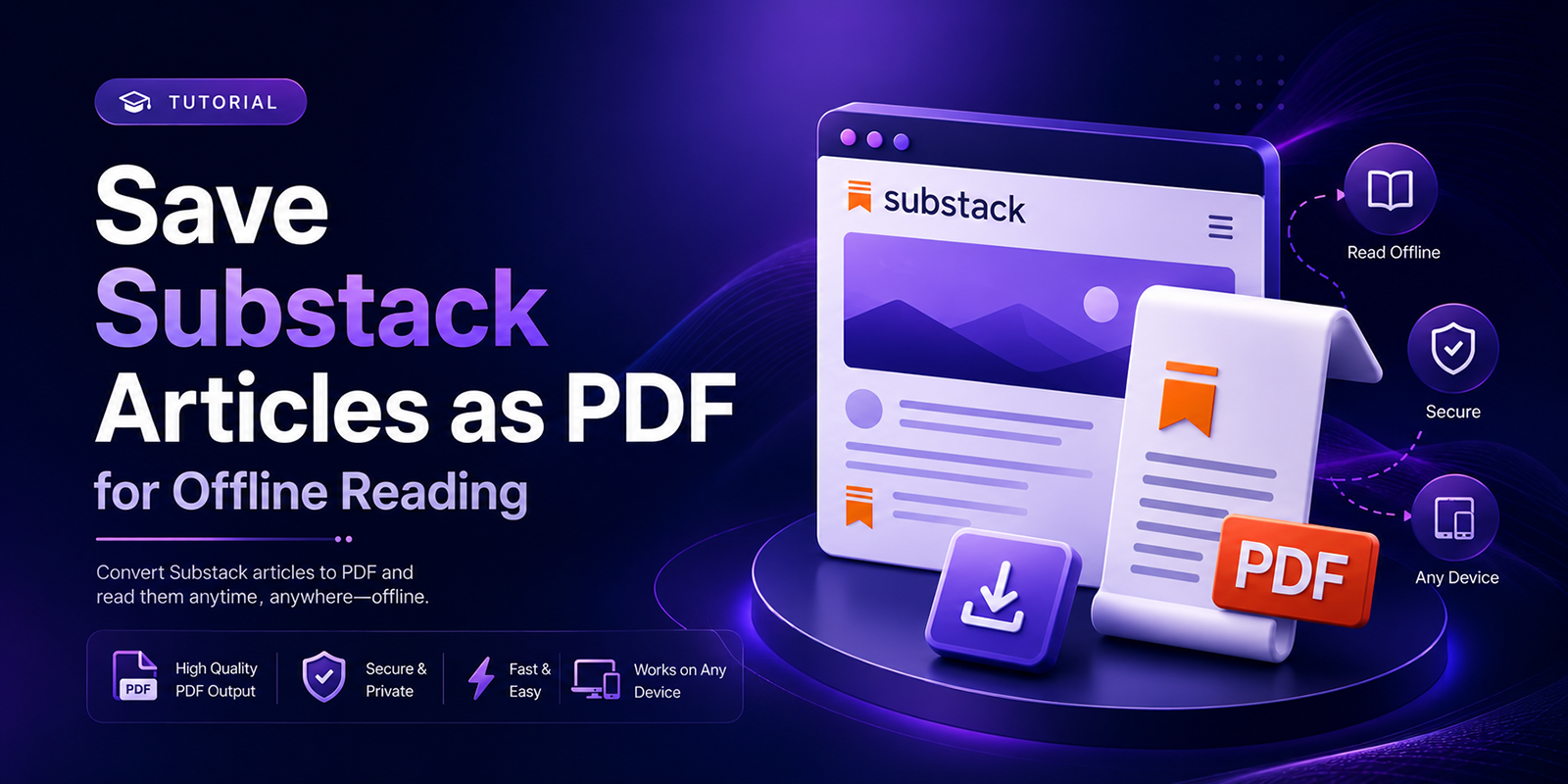 Convert and save Substack articles as PDF files for offline reading using Webs2PDF