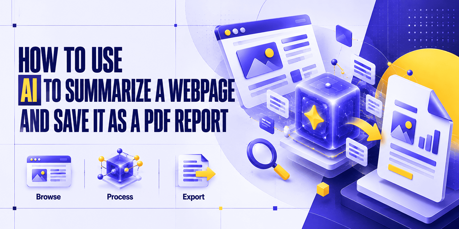 Webpage being summarized with AI and turned into an organized PDF research report